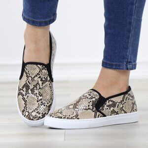 Women's Snakeskin Slip-On Sneakers